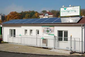 FVE na střeše sídla Elektro Euron v Chebu