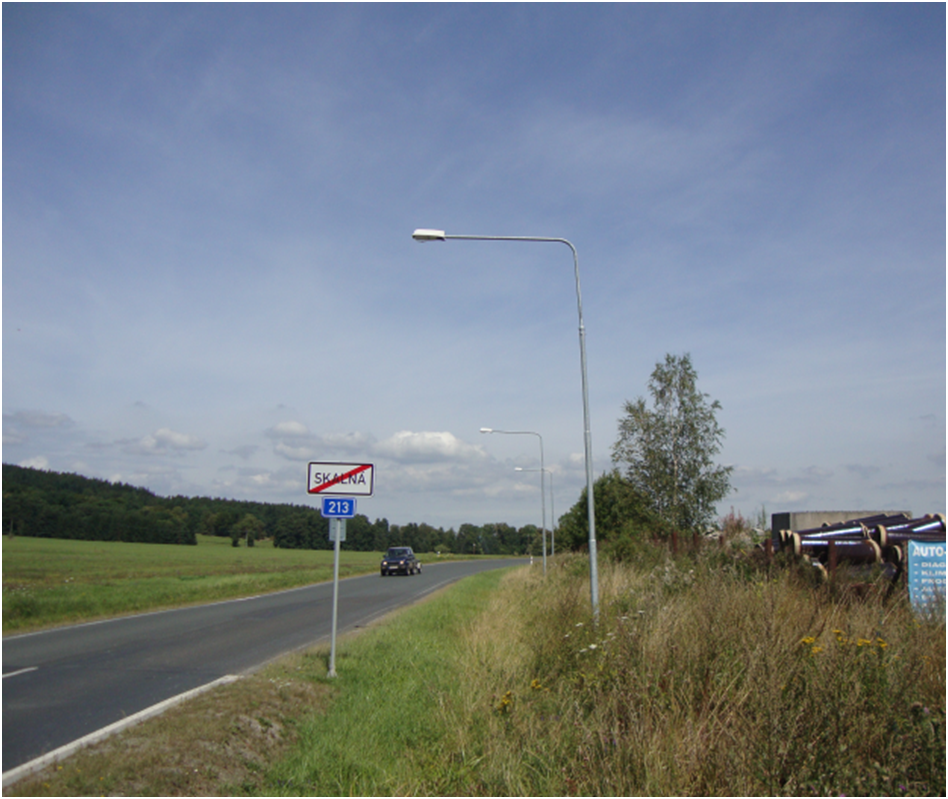 Veřejné osvětlení na výjezdu ze Skalné